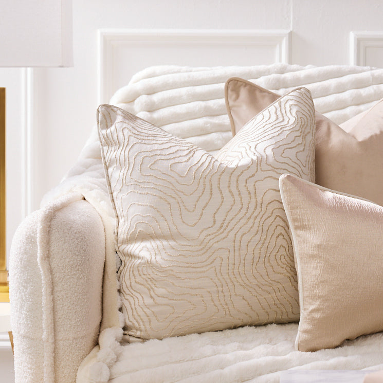 Beau Parchment Piped Cushion