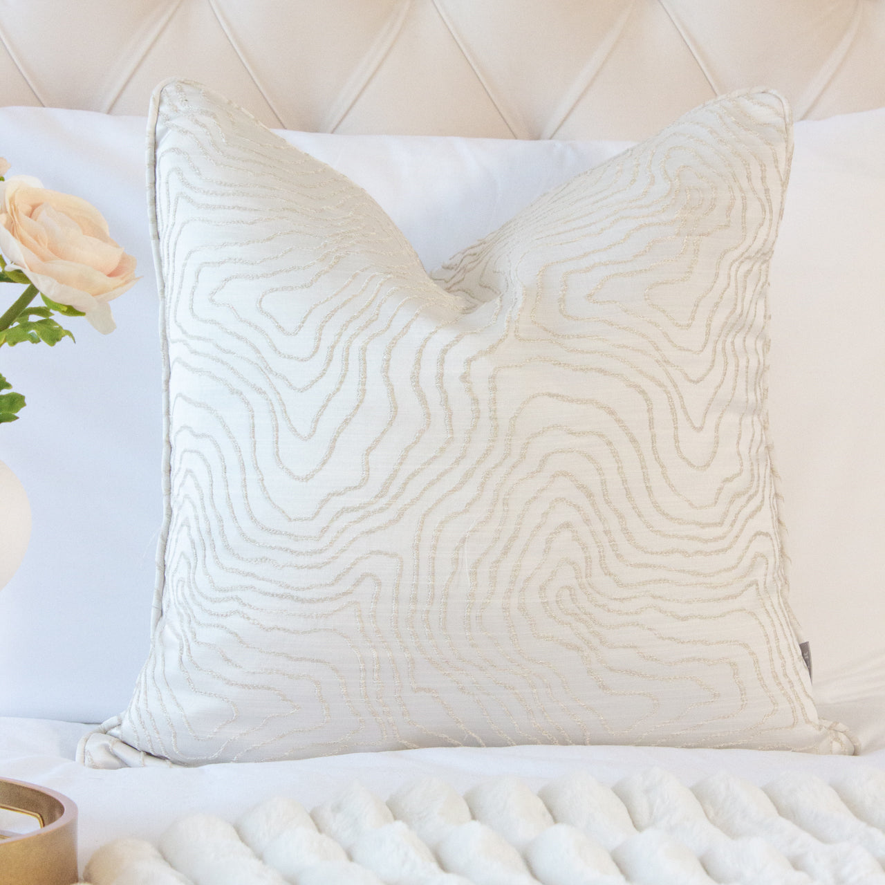 Beau Parchment Piped Cushion