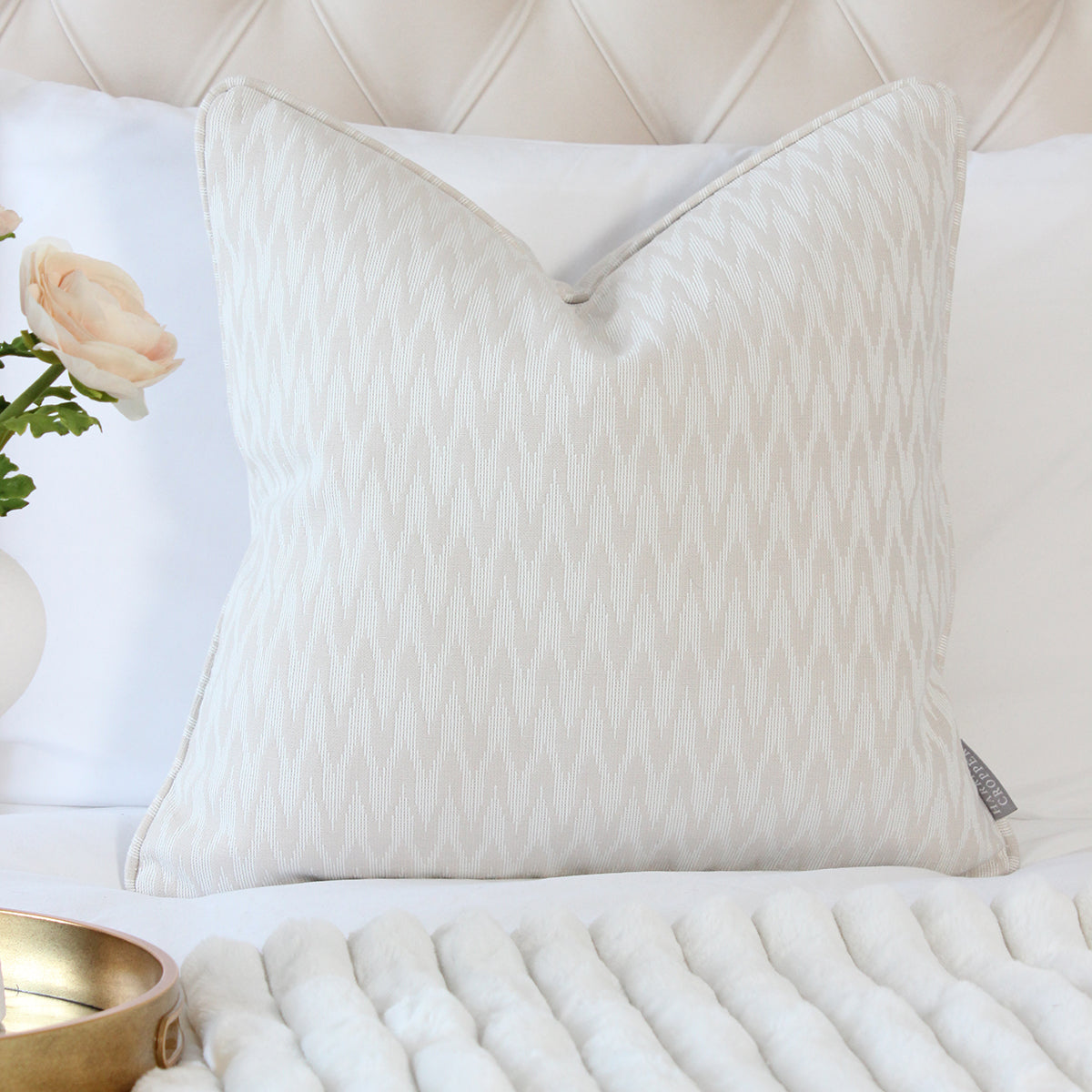 Apex Ivory Piped Cushion