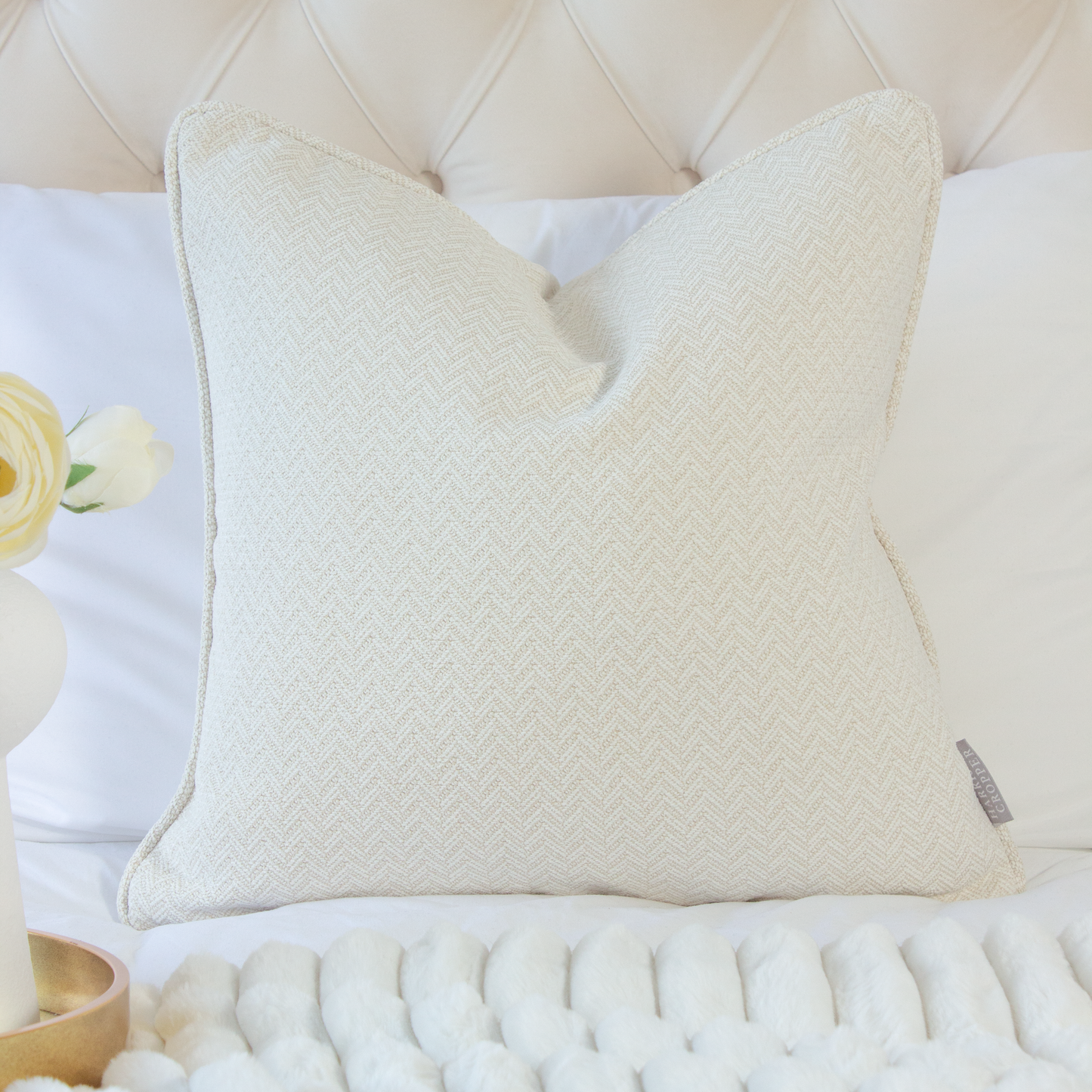 Trinity Ivory Piped Cushion