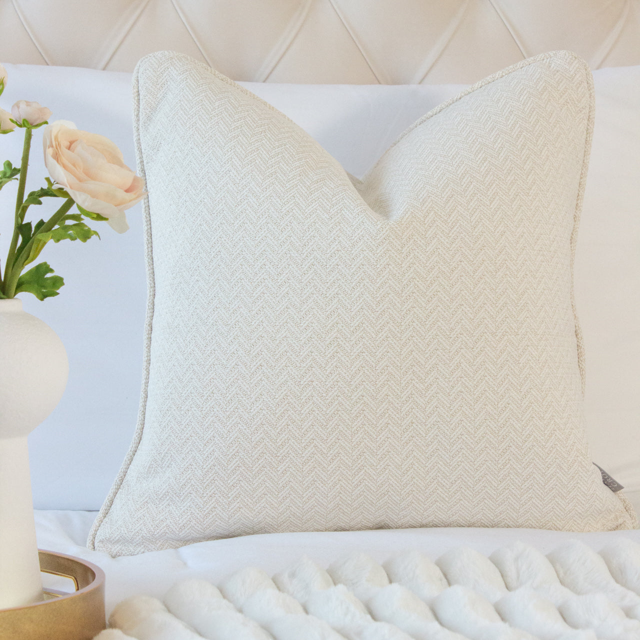 Trinity Ivory Piped Cushion