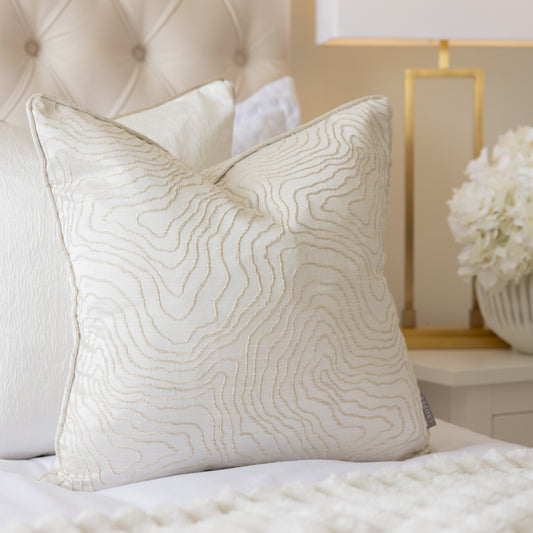 Beau Parchment Piped Cushion