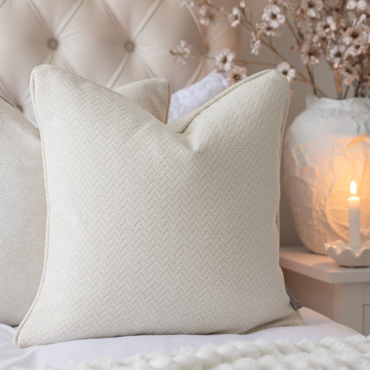 Trinity Ivory Piped Cushion