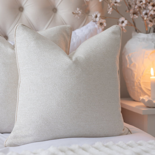 Newgate Calico Cushion London Cream Piped