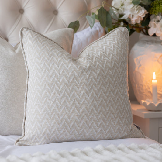 Flitton Champagne Piped Cushion