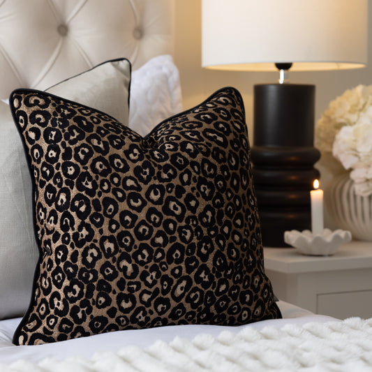 Zambia Bronze Cheetah Black & Bronze Cushion